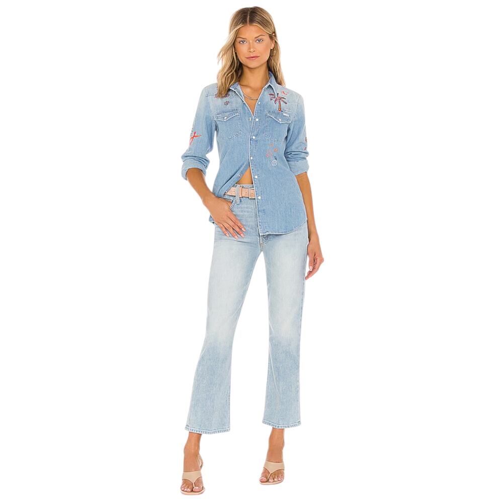 MOTHER All My Exes Denim Shirt in Let's Be Pacific XS - Picture 2 of 15